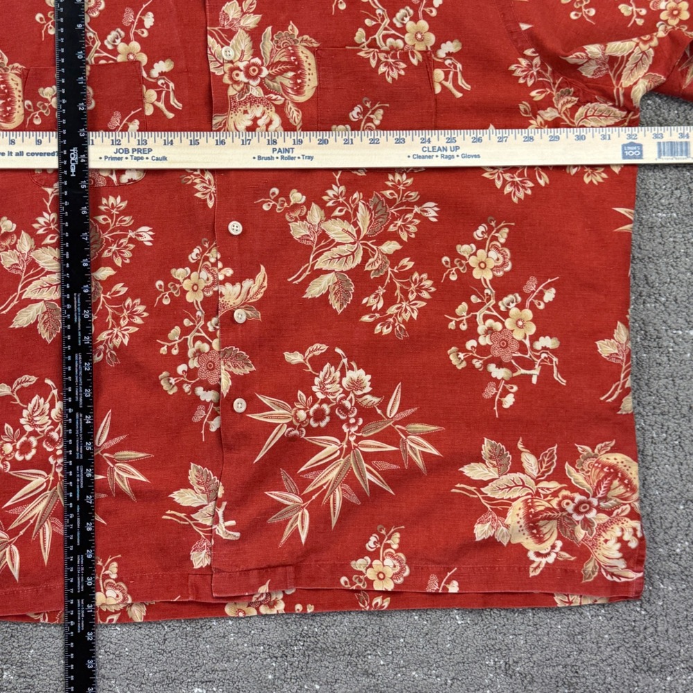 Vintage Polo Ralph Lauren Shirt Mens 3X Big Linen Cotton Floral Camp Hawaiian - Picture 4 of 7